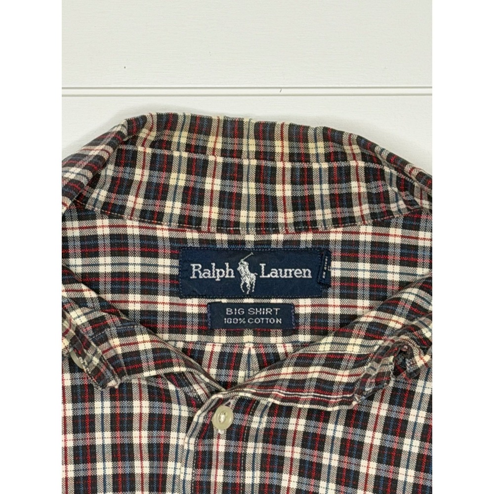 Ralph Lauren Big Shirt Mens XL Plaid Button Down Long Sleeve Cotton Multi Color - Picture 6 of 8
